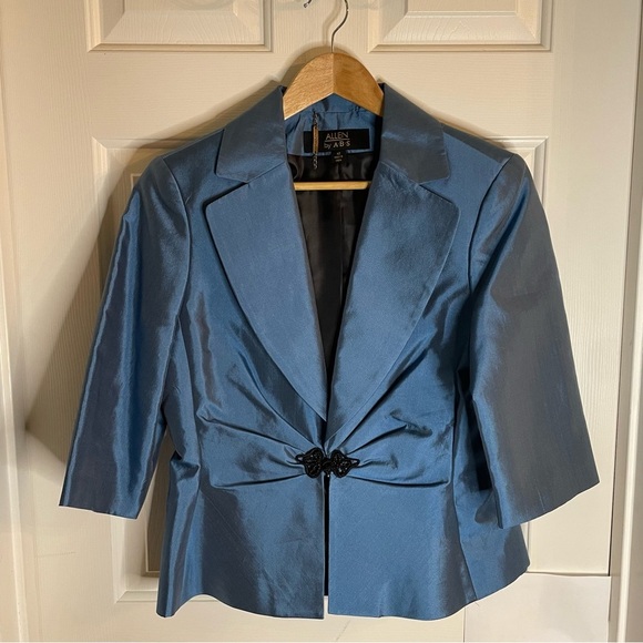 Allen by A.B.S. Blue Suit Jacket and Black Skirt Size 12 old money career - Picture 2 of 13